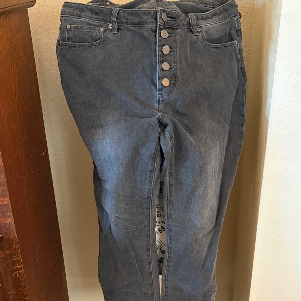 Michael Kors Selma Skinny Charcoal High Rise Jeans